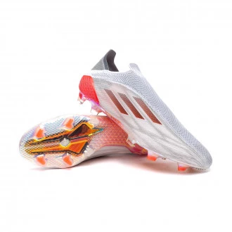 Chaussure de football X Speedflow + FG White-Iron Metallic-Solar Red