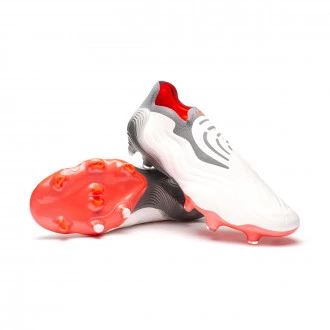 Chaussure de football Copa Sense + FG White-Solar Red-Solar Red