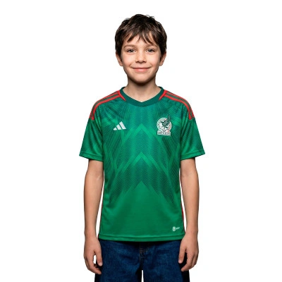 T-Shirt Mexique Domicile Coupe du Monde Qatar 2022 Enfant