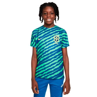Camiseta Brasil Pre-Match Mundial Qatar 2022 Niño Coastal Blue-Coastal Blue