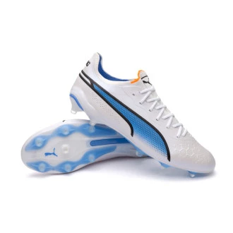 Chaussure de football King Ultimate FG/AG White-Black-Blue Glimmer-Ultra Orange