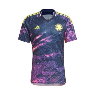 T-Shirt Colombie deuxième maillots Coupe du monde féminine 2023 Multicouleur
