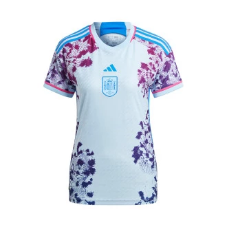 Camiseta España Segunda Equipación Authentic Mundial Femenino 2023 Mujer Glow Blue