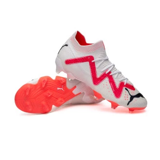 Bota Future Ultimate FG/AG Mujer White-Black-Fire Orchid