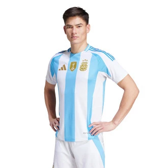 T-Shirt Argentine Maillot Domicile Authentic Copa América 2024 White-Blue Burst