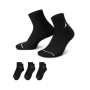 Everyday Cushioned Poly Ankle (3 Paires)-Black-White