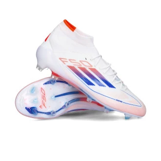 Chaussure de football Femme F50 Elite Mid FG White-Lucid Blue-Solar Red