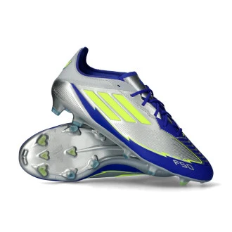 Bota F50 Elite FG Messi Silver Met-Solar Yellow-Lucid Blue