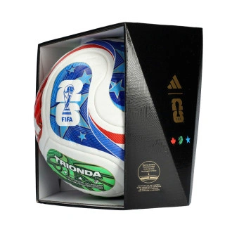 Ballon Coupe du Monde Trionda 2026 Pro Blanc-Solaire bleu-Rouge haute résolution-Lim