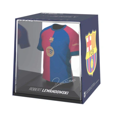 Boîte vitrine du maillot FC Barcelona Lewandowski 2024-2025