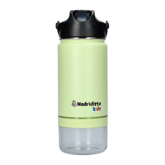 Real Madrid CyP Brands Gourde en acier avec fermeture hermétique Blanc 550 ml Produit officiel