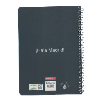 Cahier Cahier quadrilée 80 feuilles couverture rigide Real Madrid 25/26