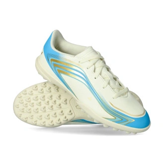 Chaussure de football Enfant F50 Messi Club Turf Ivory-Semi Blue Burst-Icey Blue